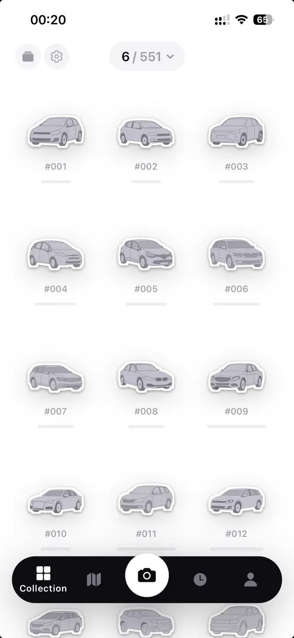 The collection screen in Dibs
